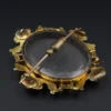 Victorian Pietra Dura Floral Inlay Brooch, 9k Yellow Gold, view 6