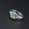 Vintage Black Opal and Diamond Cocktail Ring, Platinum, view 3