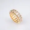 18k Oval Cut Natural Diamond Eternity Band Rose Gold Size 7 7mm 4cttw - view 3