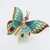 Estate Plique-a-Jour Enamel Butterfly Brooch, 18k Yellow Gold, view 3