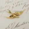 Vintage Swallow Bird Brooch, 18k Yellow Gold, 2", view 5