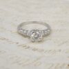 Vintage Round Diamond Engagement Ring, 1 Ctw, Platinum, view 1