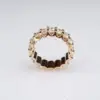 18k Oval Cut Natural Diamond Eternity Band Rose Gold Size 7 7mm 4cttw - view 5