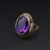 Antique Amethyst, Pearl and Enamel Ring, 18k Yellow Gold, view 3