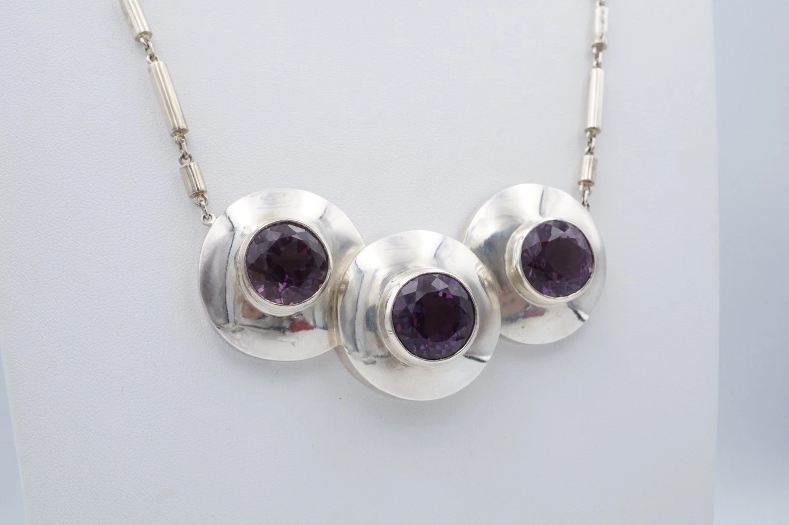Burle Marx Fine Silver Amethyst Pendant Necklace, 27", view 4