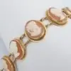 Vintage Carved Shell Cameo Bracelet, 14k Yellow Gold, 7", view 1