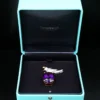 Tiffany Co. Platinum Bird on a Rock Amethyst Diamond Brooch 2 inch 18k Gold - view 4