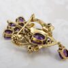 Vintage Amethyst, Diamond and Seed Pearl Pendant Brooch, 14k Gold, view 5