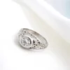 Antique Platinum Filigree Diamond Engagement Ring, 1/2 Ct, view 1