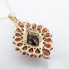 Vintage Garnet Cluster Pendant Necklace, 14k Yellow Gold, 18", view 3