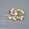 Mikimoto South Sea and Akoya Pearl Ribbon Brooch, 14k Yellow Gold, view 2