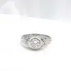 Antique Platinum Filigree Diamond Engagement Ring, 1/2 Ct, view 2