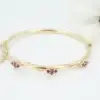 Antique Roped Ruby Hinged Bangle Bracelet, 14k Yellow Gold, view 3