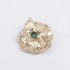Brutalist Emerald Cabochon Pendant, 14k Yellow Gold, view 4
