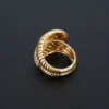 Vintage Openwork Leaf Diamond Statement Ring, 14k Yellow Gold, view 5