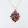 Vintage Garnet Cluster Pendant Necklace, 14k Yellow Gold, 18", view 1