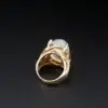 Vintage 20 Carat Moonstone Cabochon Solitaire Ring, 14k Yellow Gold, view 5