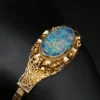 Antique Australian Natural Opal Bracelet, 9k Rose Gold, view 4
