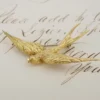 Vintage Swallow Bird Brooch, 18k Yellow Gold, 2", view 4