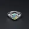 Vintage Black Opal and Diamond Cocktail Ring, Platinum, view 2