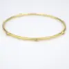 18k Diamond Station Bangle Bracelet Yellow Gold 7.5" Textured Vintage, view 2
