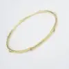 18k Diamond Station Bangle Bracelet Yellow Gold 7.5" Textured Vintage, view 3