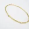 18k Diamond Station Bangle Bracelet Yellow Gold 7.5" Textured Vintage, view 4