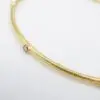 18k Diamond Station Bangle Bracelet Yellow Gold 7.5" Textured Vintage, view 5