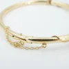 Antique Roped Ruby Hinged Bangle Bracelet, 14k Yellow Gold, view 4