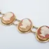 Vintage Carved Shell Cameo Bracelet, 14k Yellow Gold, 7", view 2