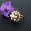 Vintage Mikimoto Pearl Cluster Dome Ring, 14k Yellow Gold, view 1