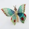 Estate Plique-a-Jour Enamel Butterfly Brooch, 18k Yellow Gold, view 2