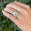 Antique Edwardian Old Mine Diamond Ring 4 ctw Platinum White Gold Size 6, view 3