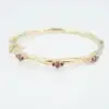 Antique Roped Ruby Hinged Bangle Bracelet, 14k Yellow Gold, view 2