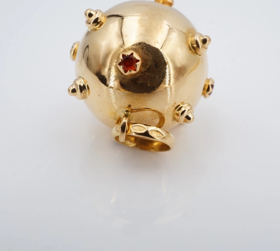 Mid-Century Sputnik Charm Pendant, 18k Yellow Gold, view 4