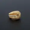 Vintage Openwork Leaf Diamond Statement Ring, 14k Yellow Gold, view 3