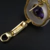 Estate Carved Rock Crystal, Amethyst and Diamond Earrings, 18k Gold, view 4