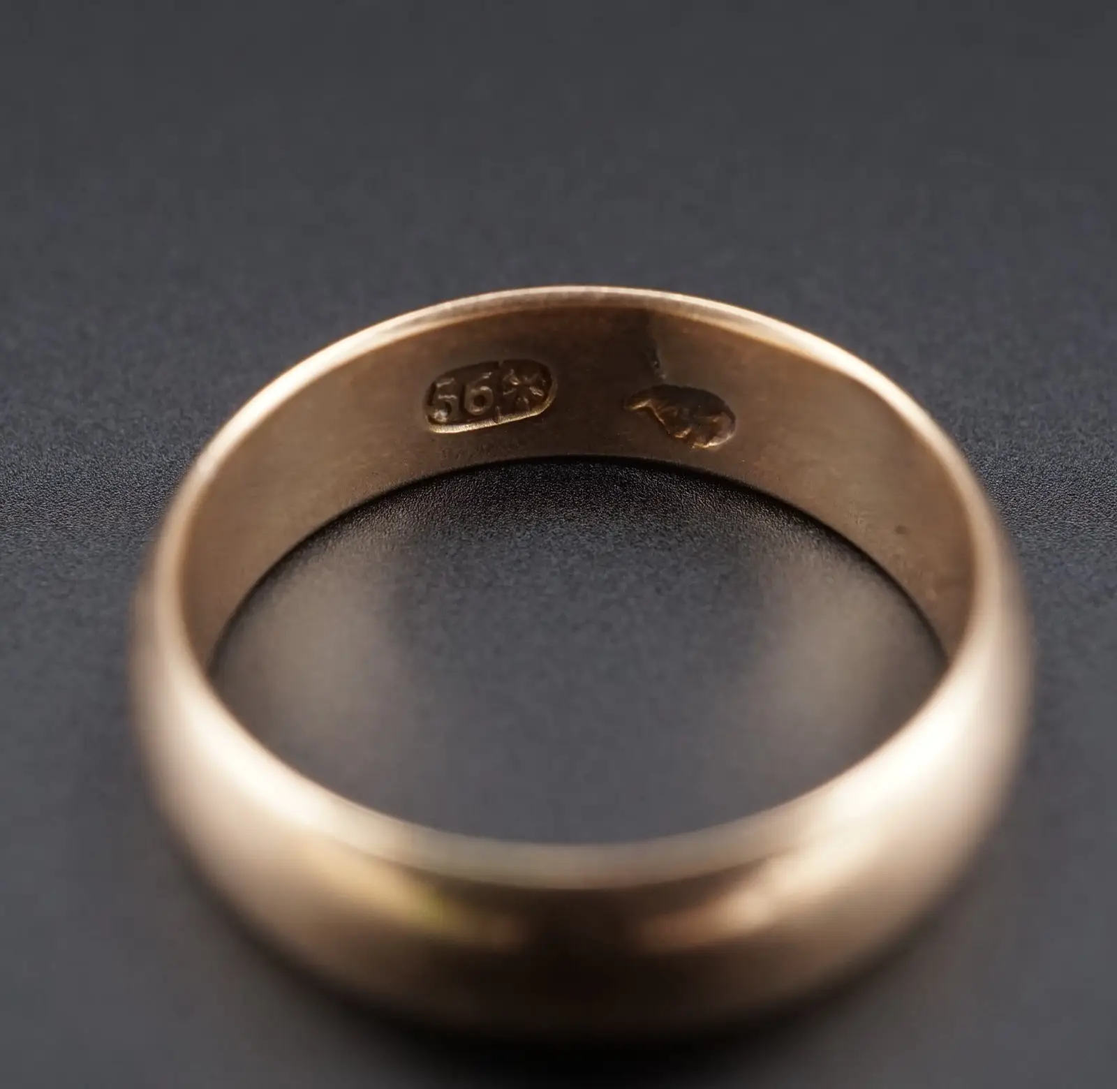 Victorian Rose Gold Wedding Band, 14k, 6mm, Dated 1898, view 3
