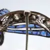 Antique Diamond and Sapphire Wreath Bow Brooch, 14k White Gold, view 5