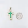 Vintage Handmade Emerald Cross Pendant, 18k Yellow Gold, view 4