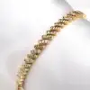 Estate 14k Diamond Tennis Bracelet Slant Link 2ctw Yellow Gold 6.75 inch - view 1