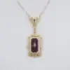Vintage Amethyst Drop Pendant Necklace, 14k Yellow Gold, 16", view 4
