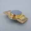 Antique Black Opal Doublet and Enamel Brooch, 14k Yellow Gold, view 3