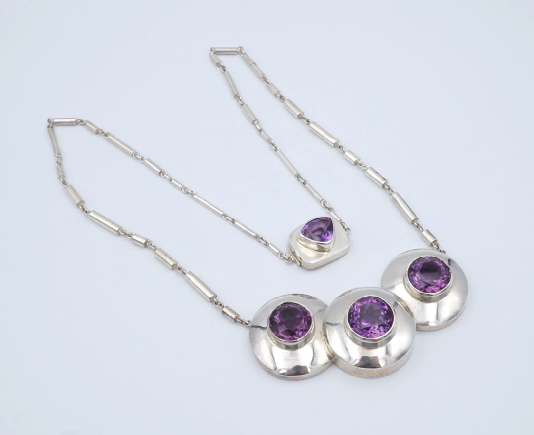 Burle Marx Fine Silver Amethyst Pendant Necklace, 27", view 2