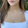 10ct Diamond Tennis Necklace 14k White Gold 22" Stackable, view 1