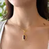 Vintage Amethyst Drop Pendant Necklace, 14k Yellow Gold, 16", view 2