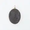 Vtg Wesley Emmons 14k Yellow Gold High Relief Carved Lava Cameo Pendant, view 2