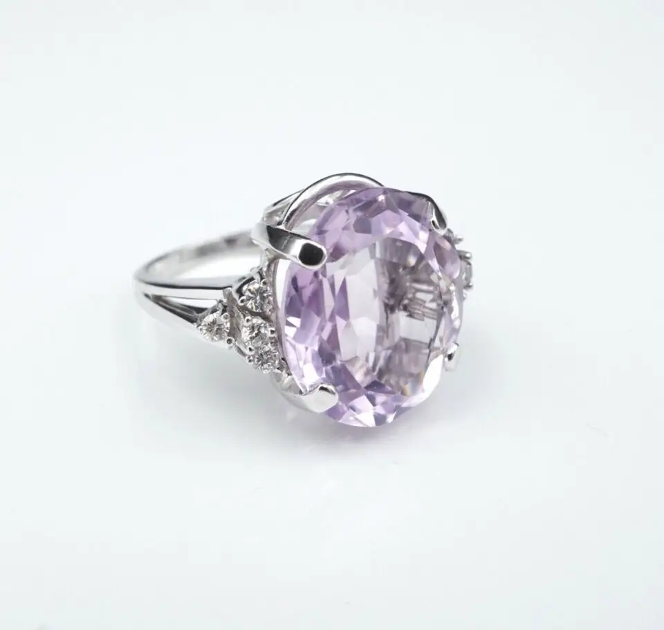Morganite and Diamond Statement Cocktail Ring, White Gold