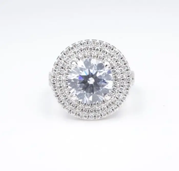Diamond Halo Engagement Ring Semi-Mount, Platinum