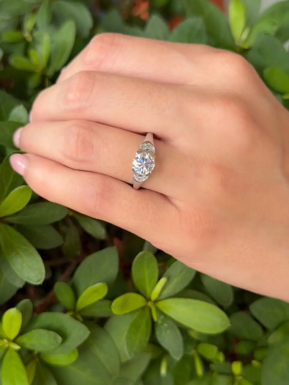 Vintage Diamond Engagement Ring Platinum 1.7ctw 3 Stone Sz 6.25 H VS2 GIA, view 2